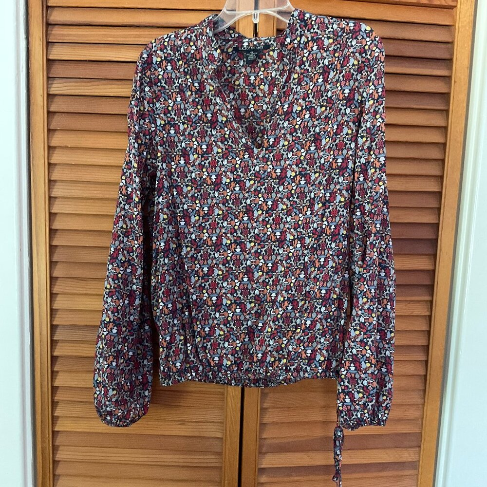 Lucky Brand Boho Multi Printed Blouse